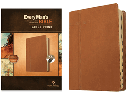 Every Man's Bible Nlt, Large Print (Leatherlike, Pursuit Saddle Tan, Indexed)