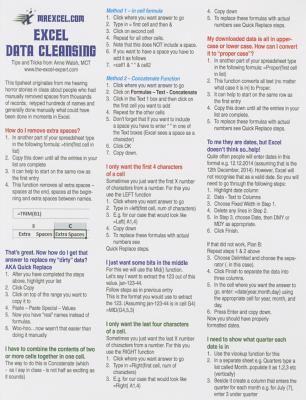 Excel Data Cleansing Tip Card - Walsh, Anne