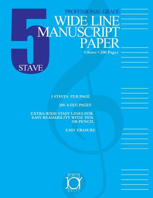 Five Stave Wide Line Manuscript Paper - Music, House of Joy