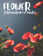 Flower Coloring Book For Adults: Black Background