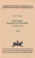 For Marx Against Althusser: And Other Essays, Current Continental Research
