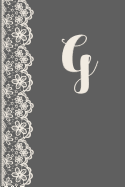 G: Monogrammed Journal Vintage Lace with Monogram Personalized Letter 'g'