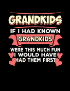Grandkids If I Had Known Grandkids: Funny Quotes and Pun Themed College Ruled Composition Notebook
