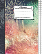 Graph Paper Composition Notebook: 110 Pages - Quad Ruled 4x4 - 8.5" x 11" Fireworks Large Notebook with Grid Paper - Math Notebook For Students