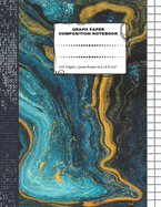 Graph Paper Composition Notebook: 110 Pages - Quad Ruled 4x4 - 8.5" x 11" Marble Large Notebook with Grid Paper - Math Notebook For Students