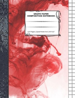 Graph Paper Composition Notebook: 110 Pages - Quad Ruled 4x4 - 8.5" x 11" Red Large Notebook with Grid Paper - Math Notebook For Students - Notebooks, Exciting