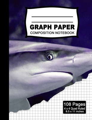 Graph Paper Composition Notebook: Beautiful 8.5 x 11 inch Quad Ruled 4 x 4 square grid journal four squares per inch graphing paper, (Notebooks for Math and Science School and College students) - Cute Shark Notebook (Office & School Essentials) - Notebooks, Zoo Spirit