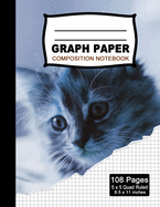 Graph Paper Composition Notebook: Beautiful 8.5 x 11 inch Quad Ruled 5 x 5 square grid journal five squares per inch graphing paper, (Notebooks for Math and Science School and College students) - Cute Cat Notebook (Office & School Essential)