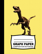 Graph Paper Composition Notebook: Beautiful Jurassic Age 8.5 x 11 inch Quad Ruled 4 x 4 square grid journal four squares per inch graphing paper, (Notebooks for Math and Science School and College students) -T Rex Dinosaur Colorful Pattern Notebook