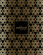 Graph Paper Notebook: Art Deco Gold & Black Soft Cover - 1/4 inch squares - Large (8.5 x 11 inches) Letter Size - 100 Square Grid Pages - Blank Quad Ruled Notes