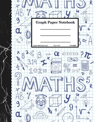 Graph Paper Notebook: Grid Composition Notebook for Math and Science Students, Blank Quad Ruled, 8.5'' x 11'', 100 pages - Journals, Beeboo