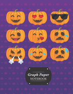Graph Paper Notebook: Pumpkin Emoji Grid Paper Quad Ruled 5 Squares Per Inch Large Graphing Paper For Math Science 8.5 By 11