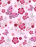 Graph Paper Notebook: Quad Ruled Graphing Paper, 200 Pages, Pink Floral and Butterflies (8.5x11)