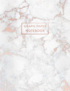 Graph Paper Notebook: Soft White Marble and Rose Gold - 8.5 x 11 - 5 x 5 Squares per inch - 100 Quad Ruled Pages - Cute Graph Paper Composition Notebook for Children, Kids, Girls, Teens and Students (Math and Science School Essentials)