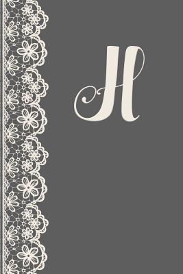 H: Monogrammed Journal Vintage Lace with Monogram Personalized Letter 'h' - Paper Co, Moxie Bloom