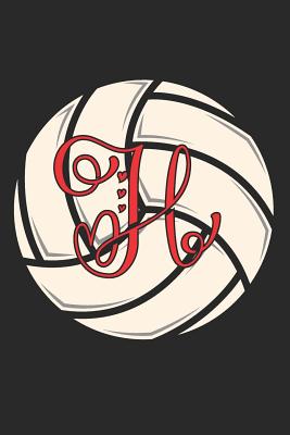 H: Volleyball Journal Monogram Initial H Personalized Volleyball Gift for Players Coach Students Teachers - Happy Healthy Press
