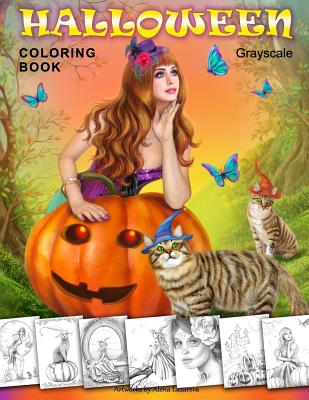 Halloween Coloring Book. Grayscale: Coloring Book for Adults - Lazareva, Alena