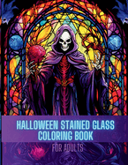 Halloween Stained Glass Colororing Book: For Adults