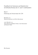 Handbuch der Sentenzen und Sprichwrter im hfischen Roman des 12. und 13. Jahrhunderts, Band 1, Artusromane bis 1230