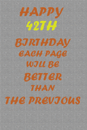 Happy 42th Birthday: Each page will be better than the previous one !!!