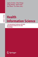 Health Information Science: 11th International Conference, HIS 2022, Virtual Event, October 28-30, 2022, Proceedings