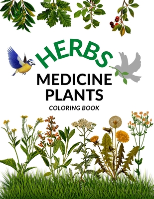 Herbs Medicine Plants Coloring book: Natural Pharmacy Health Relaxation Meadow Flower Nature for Kids and for Adults - Day, Green