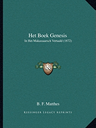 Het Boek Genesis: In Het Makassaarsch Vertaald (1872)