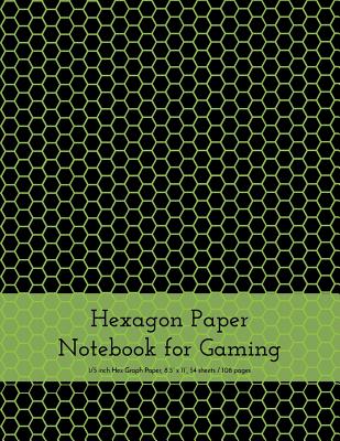 Hexagon Paper Notebook for Gaming: 1/5 Inch (0.20 Inch) Hexagonal Paper, 8.5 X 11, 54 Sheets / 108 Pages, Green and Black - Vivid Ink Vault