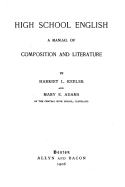 High School English, a Manual of Composition and Literature
