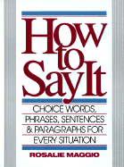 How to Say It - Maggio, Rosalie