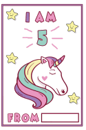 I Am 5: 5 Year Old Girls Unicorn Journal