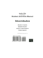 Identidades: Student Activities Manual - Castells, Matilde O, and Guzman, Elizabeth, and Liskin-Gasparro, Judith E