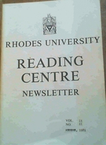 Rhodes University Reading Centre Newsletter-Vol IX, No. II-August 1981