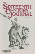 The Sixteenth Century Journal: a Journal for Renaissance and Reformation Students and Scholars, Volume XVIII, No. 4, Winter 1987