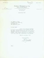 Typed Letter Signed By Robert C. Newell to Edward O'Day, August 25, 1923. Re: the Family's Grove Play, Or High Jinks Committee