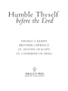 Humble Thyself Before the Lord