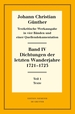 Dichtungen Der Letzten Wanderjahre 1721-1723