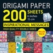 Origami Paper 200 sheets Inspirational Messages 6 inch (15 cm)