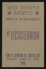[Punk Flyer]: Red Temple Spirits and Shiva Burlesque at Lectisternium