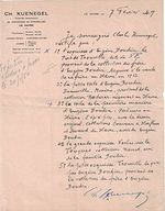 Certificate of Authenticity for Five Works By Eugne Boudin By Ch. Kuenegel
