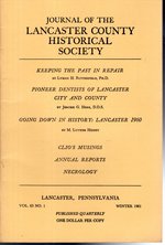 Journal of the Lancaster County Historical Society. Volume 63, No.1: Winter, 1961