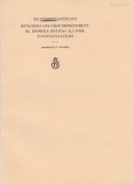 Mutations and Crop Improvement III. Ipomoea Batatas (L. ) Poir. (Convolvulaceae) By Gustafsson, Ake and Gadd, Ivar