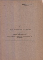 A Study of Respiration in Alcyonaria By Cary, Lewis R.