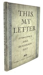 This, My Letter (Poems) Inscribed to Carl Carmer