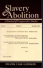 Slavery & Abolition: a Journal of Comparative Studies: Volume 5, Number 3, December, 1984