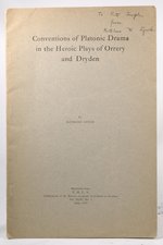 Conventions of Platonic Drama in the Heroic Plays of Orrery and Dryden