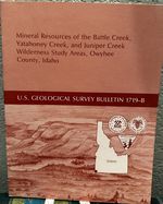 Mineral Resources of the Battle Creek, Yatahoney Creek, and Juniper Creek Wilderness Study Areas, Owyhee County, Idaho
