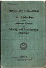 List of Members of the American Institute of Mining and Metallurgical Engineers Corrected to April 14, 1928 Section 2