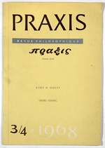 Georg Simmel ( Praxis-Revue Philosophique 1968)