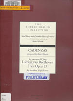 Cadenzas for Movement IV From Ludwig Van Beethoven Trio, Opus 87 for Two Oboes, English Horn